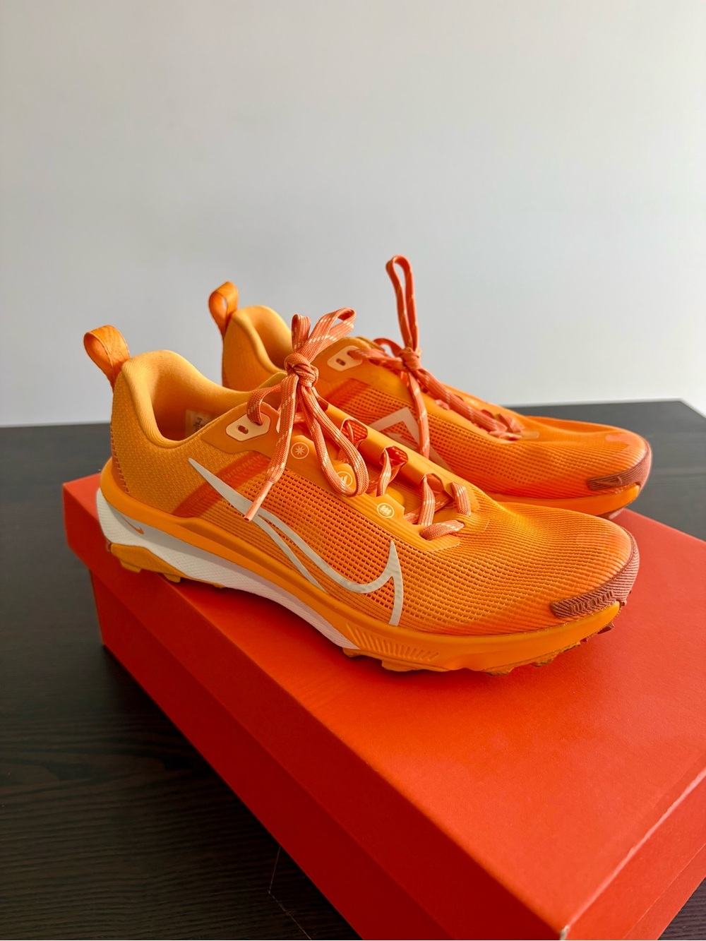 Nike Orange Mesh Running Sneakers with White Swoosh Women's Trail Running